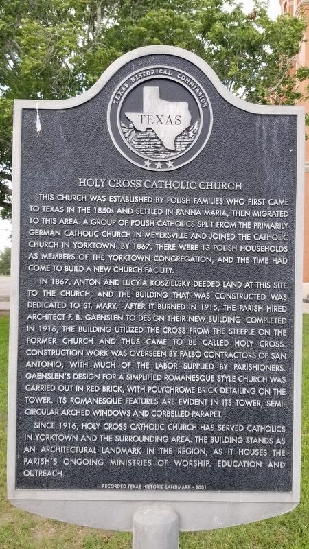 Holy Cross Catholic Church Marker image. Click for full size.