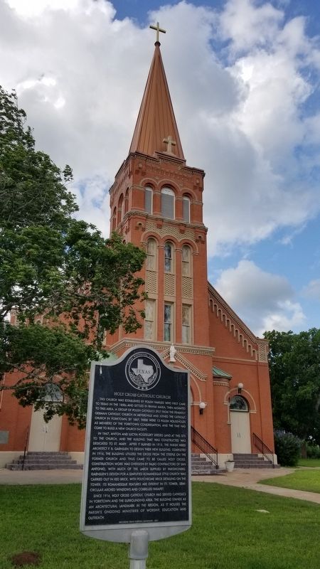 The Holy Cross Catholic Church and Marker image. Click for full size.