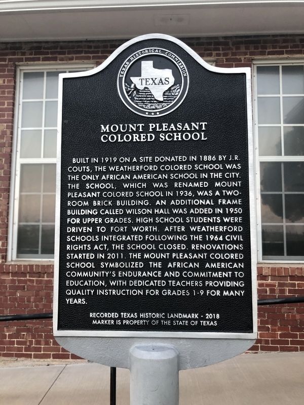 Mount Pleasant Colored School Marker image. Click for full size.