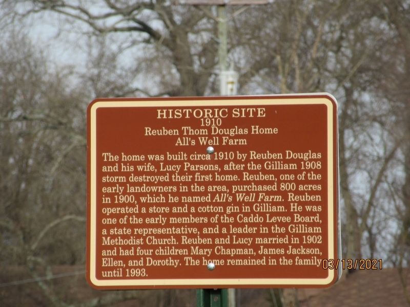 Reuben Thom Douglas Home Marker image. Click for full size.