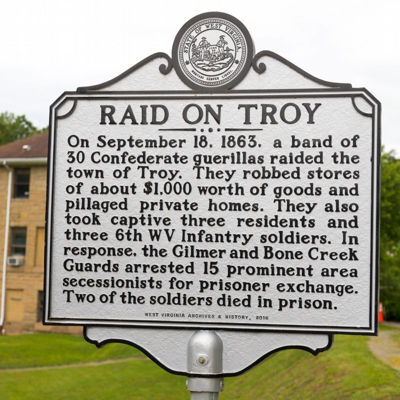 Raid on Troy Marker image. Click for full size.