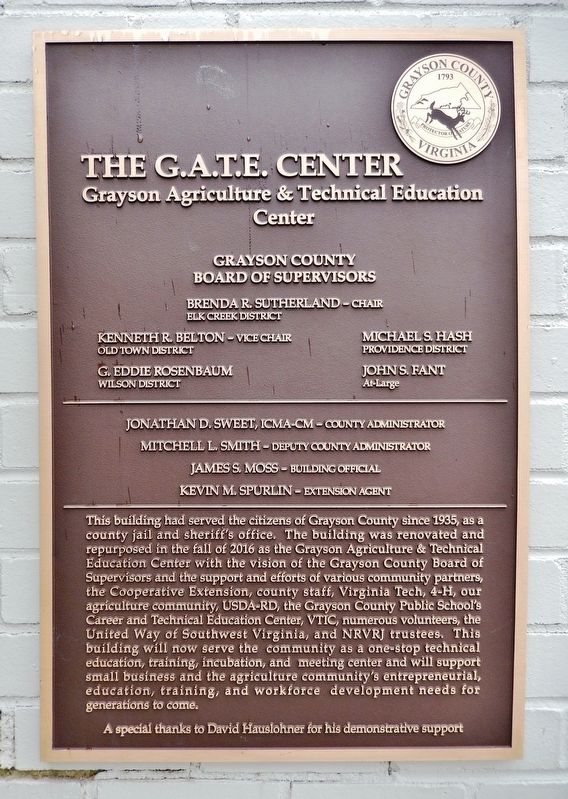 The G.A.T.E. Center Marker image. Click for full size.
