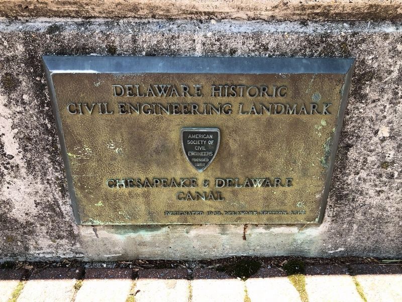 Delaware Historic Civil Engineering Landmark plaque for the canal image. Click for full size.