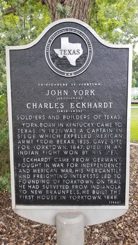 John York and Charles Eckhardt Marker image. Click for full size.