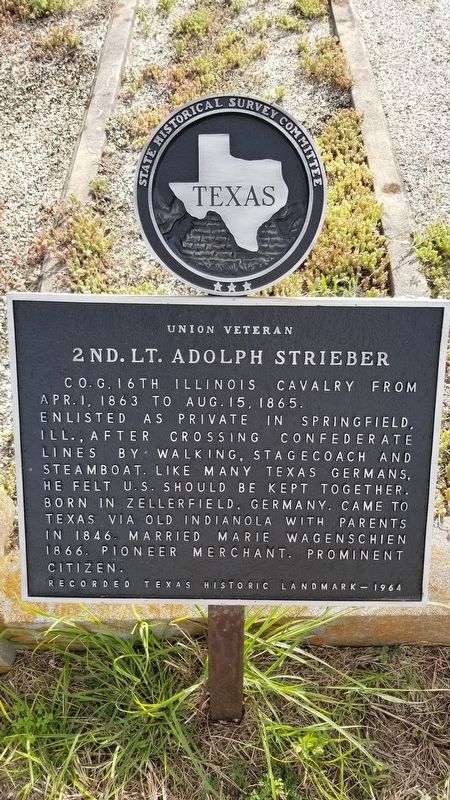2nd. Lt. Adolph Strieber Marker image. Click for full size.
