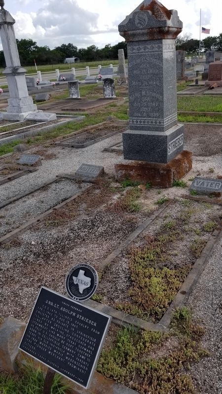 Grave site of 2nd. Lt. Adolph Strieber with marker image. Click for full size.