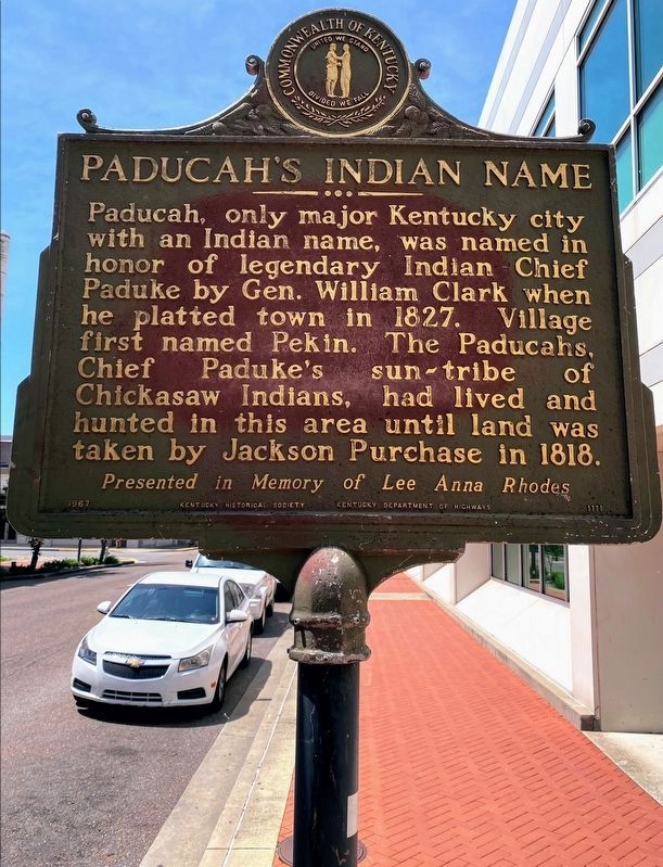Paducah's Indian Name Marker image. Click for full size.