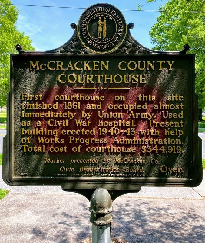 McCracken County Courthouse Marker Reverse image. Click for full size.