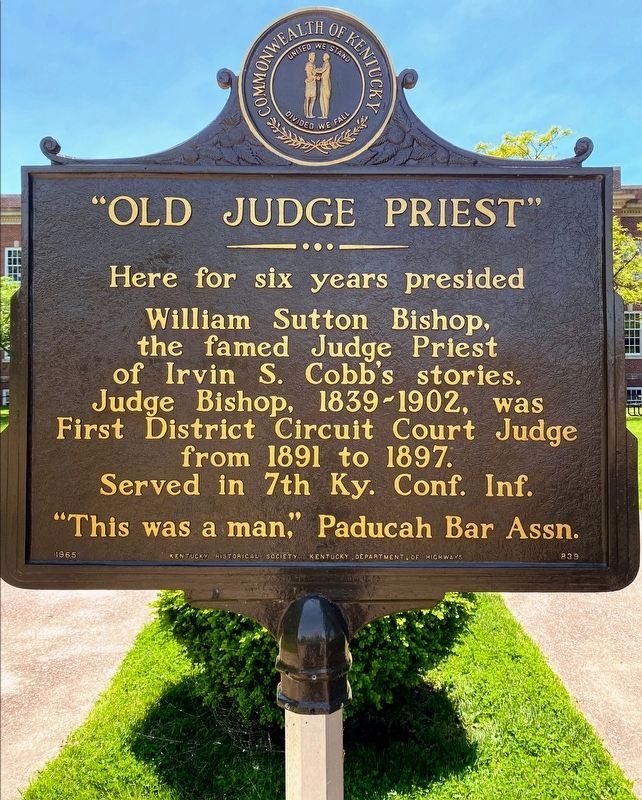 "Old Judge Priest" Marker image. Click for full size.