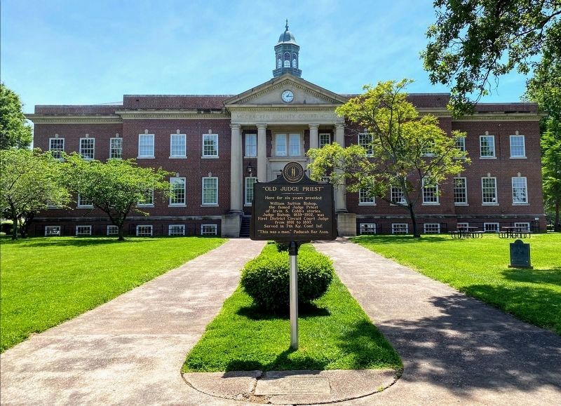 "Old Judge Priest" Marker at the front entrance to the McCracken County Courthouse. Click for full size. "Old Judge Priest" Marker at the front entrance to the McCracken County Courthouse image. Click for full size.