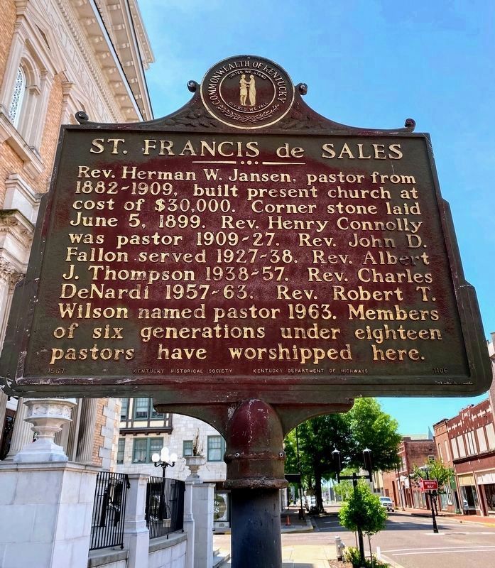 St. Francis de Sales Marker Reverse image. Click for full size.