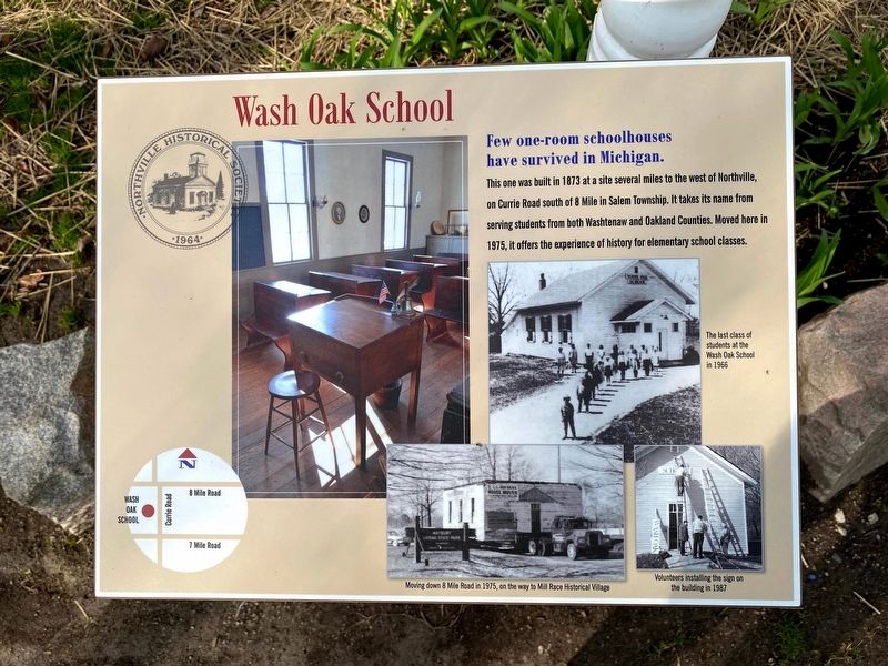 Wash Oak School Marker image. Click for full size.