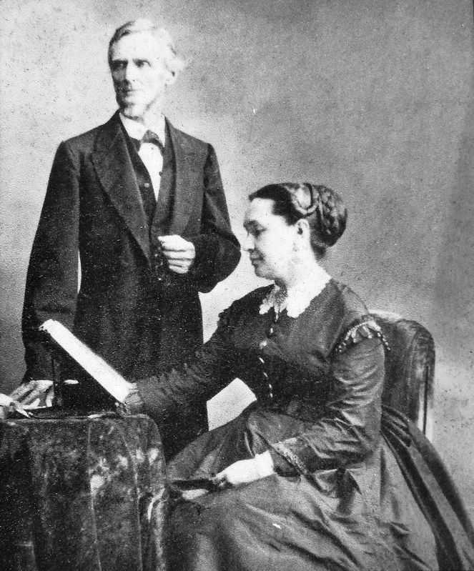 Marker detail: Jefferson and Varina Davis in 1869 image. Click for full size.