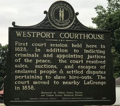 Westport Courthouse Marker side image. Click for full size.