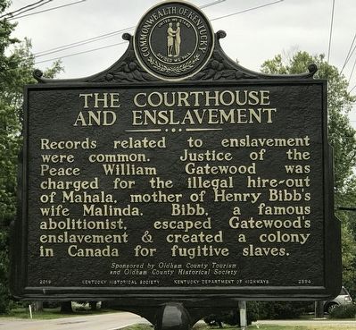 The Courthouse and Enslavement Marker side image. Click for full size.