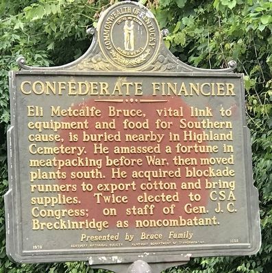 Confederate Financier Marker side image. Click for full size.