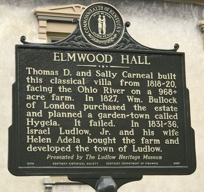 Elmwood Hall Marker image. Click for full size.