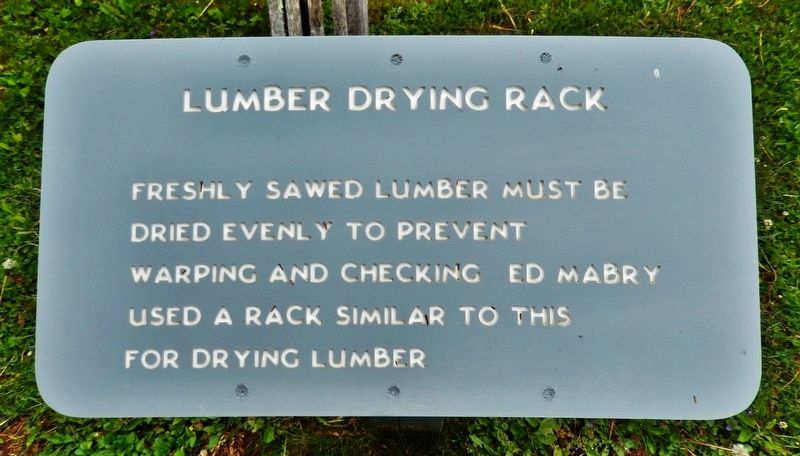 Lumber Drying Rack Marker. Click for full size. Lumber Drying Rack Marker image. Click for full size.