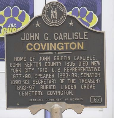 John G. Carlisle Marker image. Click for full size.