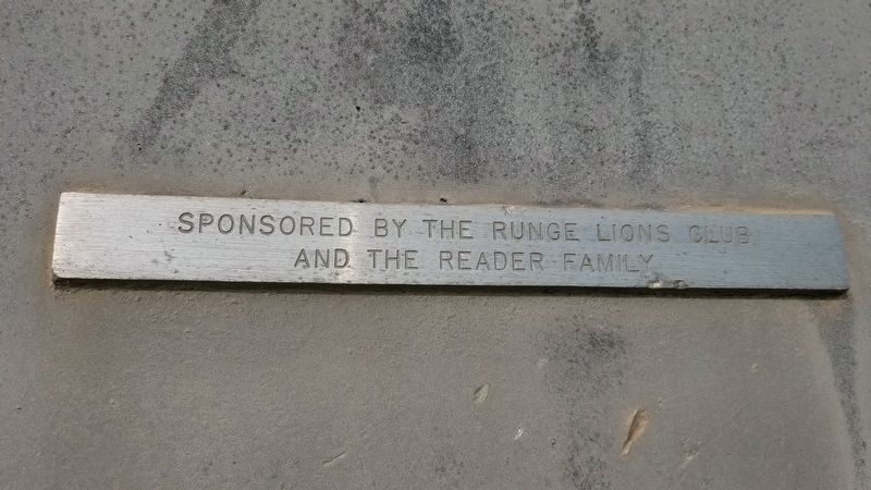 Reverse side of the Runge, Texas Marker image. Click for full size.