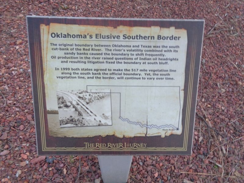 Oklahoma's Elusive Southern Border Marker image. Click for full size.