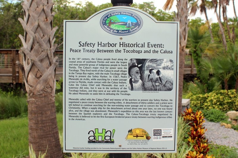 Safety Harbor Historical Event: Peace Treaty Between the Tocobaga and the Calusa Marker