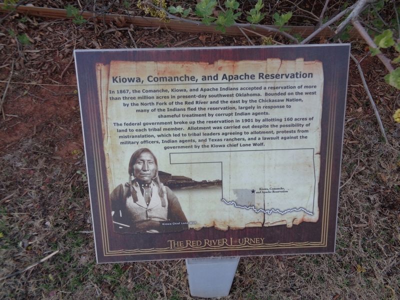 Kiowa, Comanche and Apache Reservation Marker image. Click for full size.