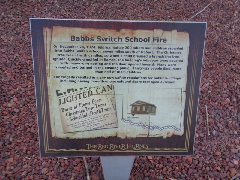 Babbs Switch School Fire Marker image. Click for full size.