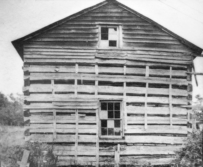 Marker detail: Matthews Cabin, before restoration image. Click for full size.