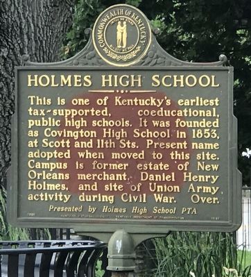 Holmes High School Marker (Side A) image. Click for full size.