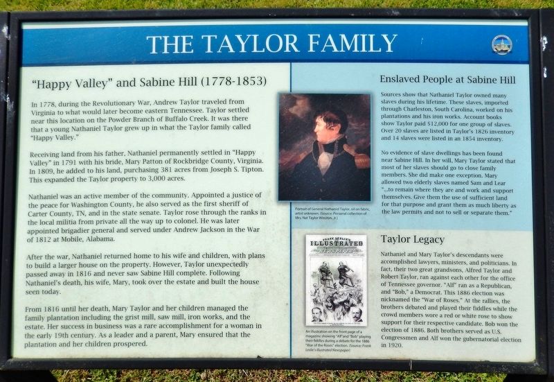 The Taylor Family Marker image. Click for full size.