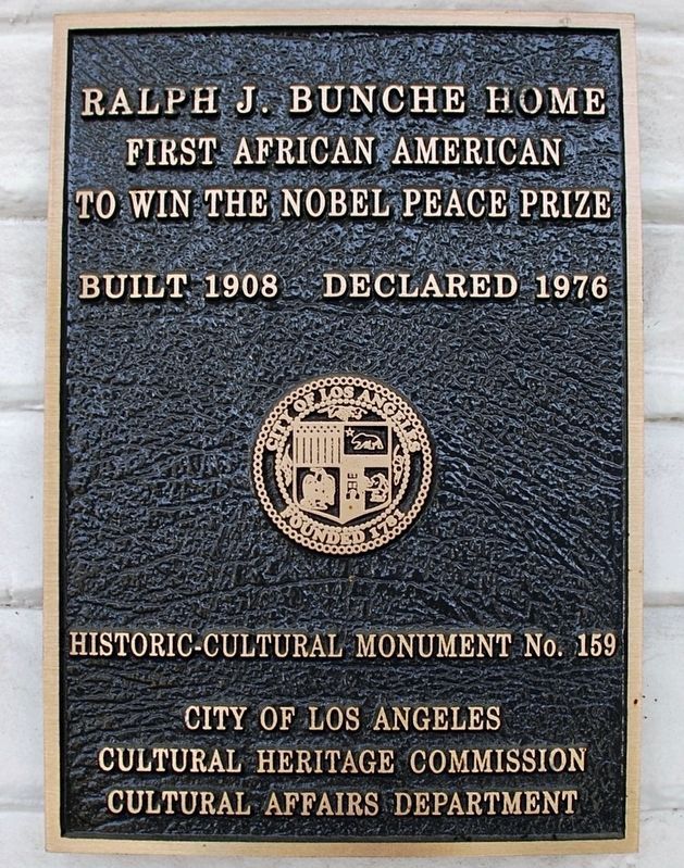 Ralph Bunche Home Marker image. Click for full size.