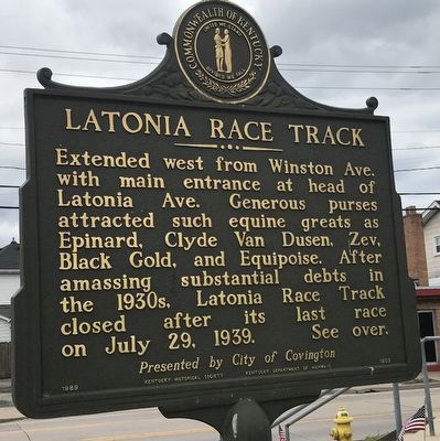 Latonia Race Track Marker (Side B) image. Click for full size.