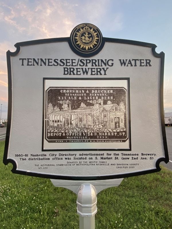 Tennessee/Spring Water Brewery Marker image. Click for full size.