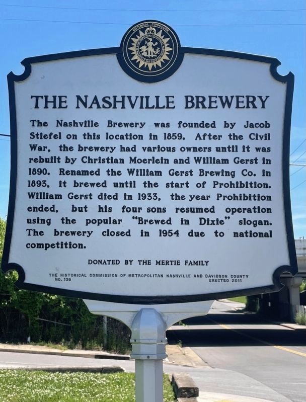 The Nashville Brewery Marker image. Click for full size.