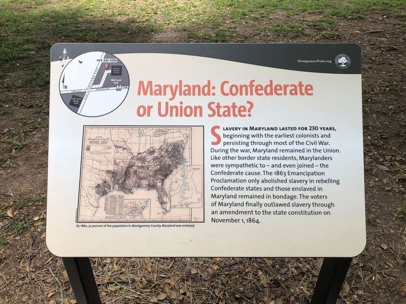 Maryland: Confederate or Union State? Marker image. Click for full size.