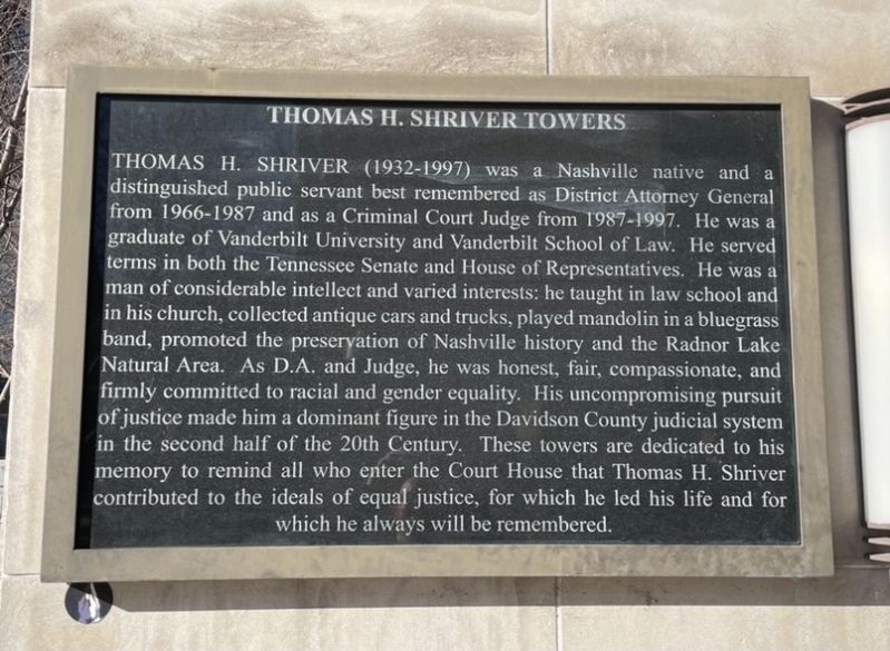 Thomas H. Shriver Towers Marker image. Click for full size.