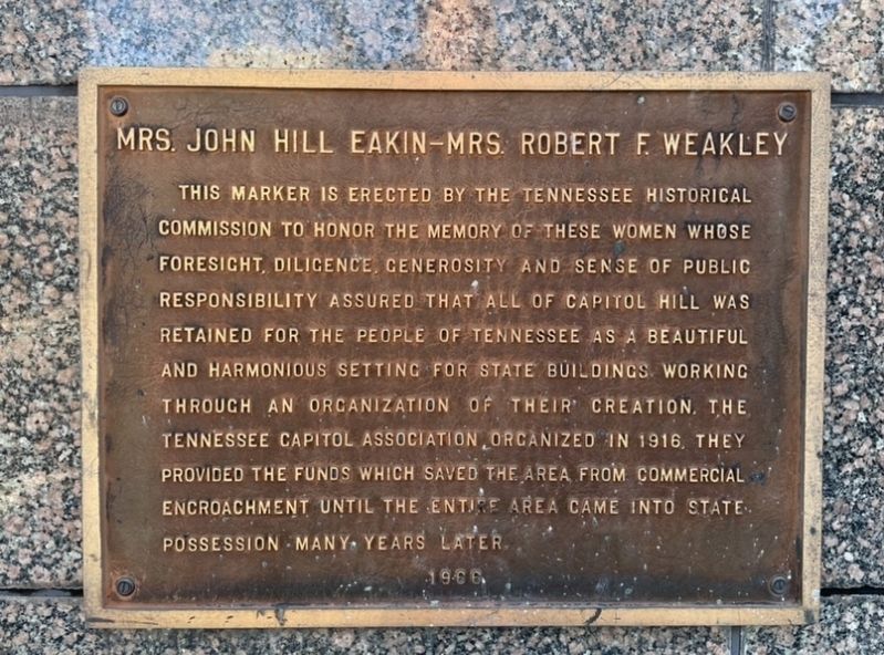 Mrs. John Hill Eakin-Mrs. Robert F. Weakley Marker image. Click for full size.