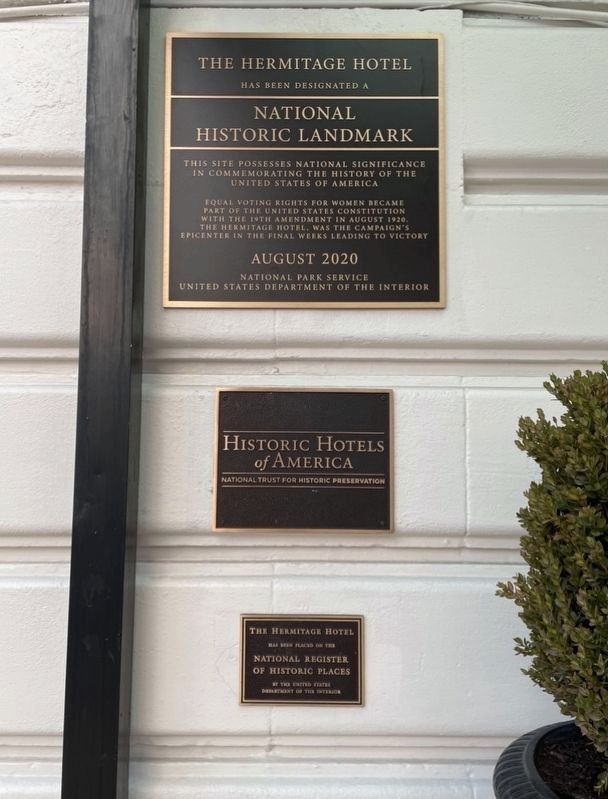 The Hermitage Hotel Marker image. Click for full size.