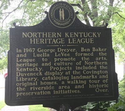 Northern Kentucky Heritage League Marker (Side A) image. Click for full size.