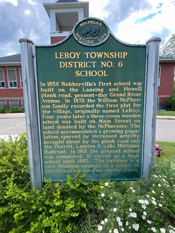 LeRoy Township District No. 6 School Marker image. Click for full size.