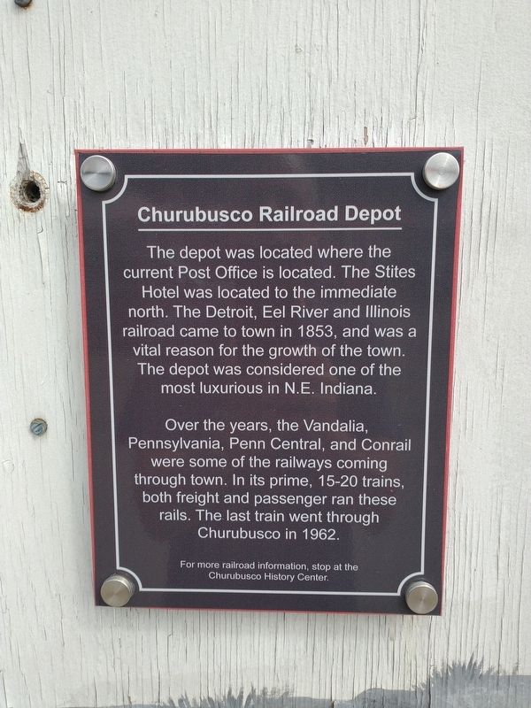 Churubusco Railroad Depot Marker image. Click for full size.