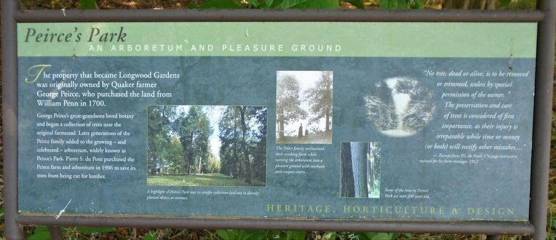 Peirce's Park Marker. Click for full size. Peirce's Park Marker image. Click for full size.