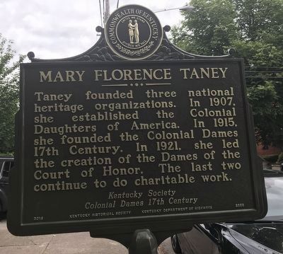 Mary Florence Taney Marker (Side B). Click for full size. Mary Florence Taney Marker (Side B) image. Click for full size.