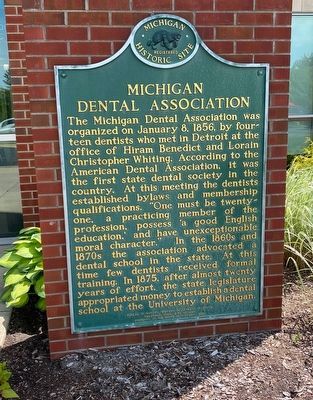 Michigan Dental Association Marker image. Click for full size.