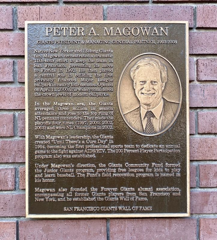 Peter A. Magowan Marker image. Click for full size.