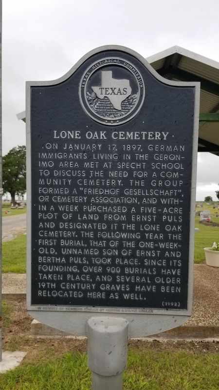 Lone Oak Cemetery Marker image. Click for full size.