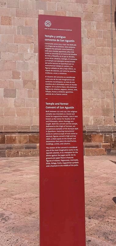 Temple and former Convent of San Agust�n Marker image. Click for full size.