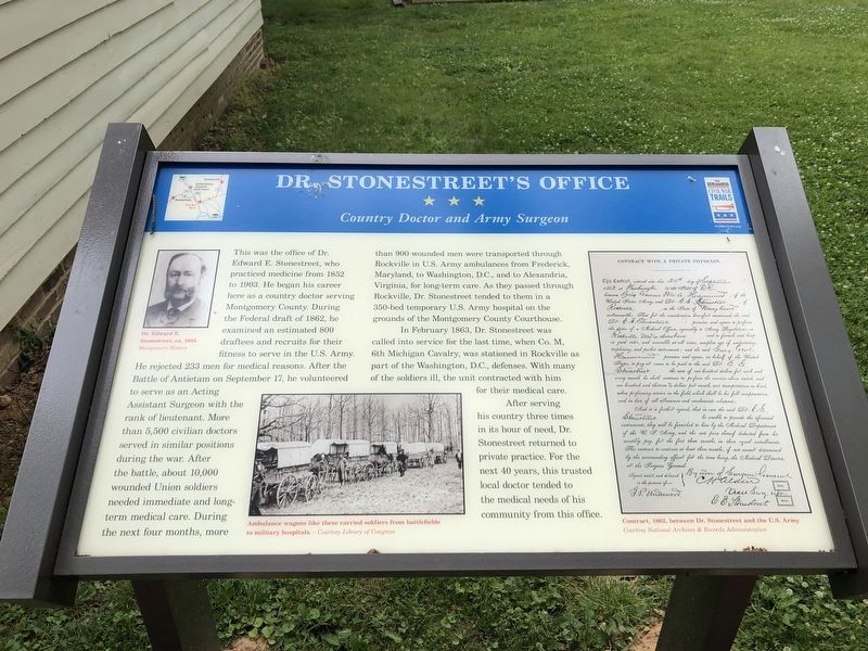 Dr. Stonestreet's Office Marker image. Click for full size.