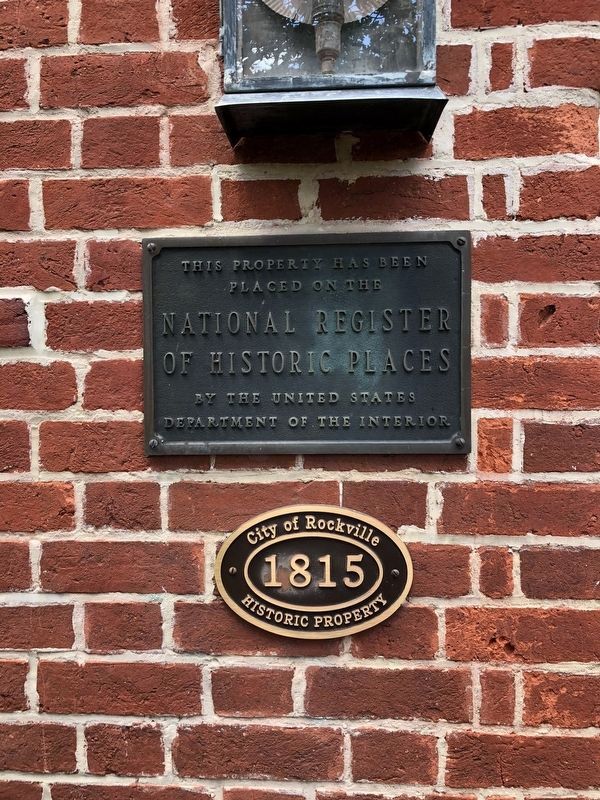 National Register of Historic Places and City of Rockville Historic Property plaques on the house image. Click for full size.